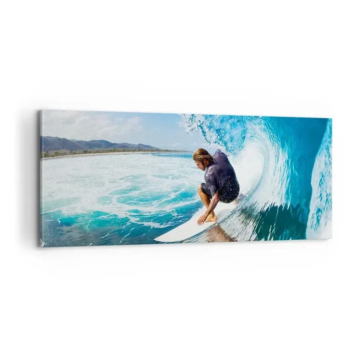 Cuadro sobre lienzo – Impresión de Imagen – Bailando con las olas – 100×40 cm