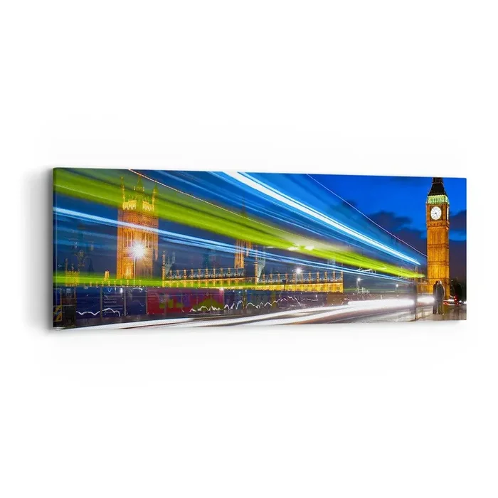 Cuadro sobre lienzo – Impresión de Imagen – Bajo la mirada del Big Ben – 90×30 cm