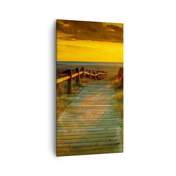 Cuadro sobre lienzo – Impresión de Imagen – Bañado en oro viejo – 55×100 cm