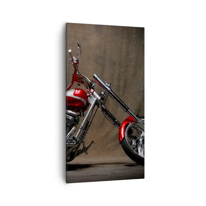 Cuadro sobre lienzo – Impresión de Imagen – Belleza rojo-plateada – 55×100 cm