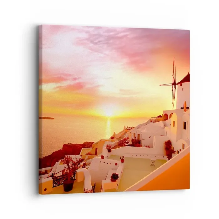 Cuadro sobre lienzo – Impresión de Imagen – Blanco y dorado – 30×30 cm