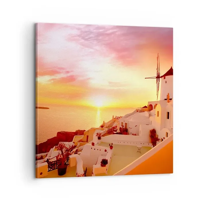 Cuadro sobre lienzo – Impresión de Imagen – Blanco y dorado – 60×60 cm