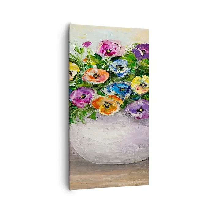 Cuadro sobre lienzo – Impresión de Imagen – Bodegón con jarrón blanco – 65×120 cm
