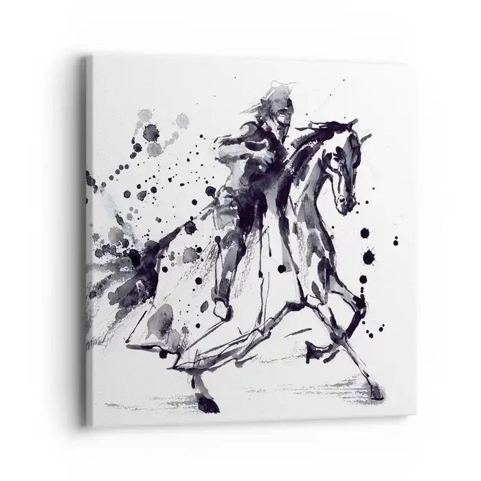 Cuadro sobre lienzo – Impresión de Imagen – Caballero negro – 40×40 cm