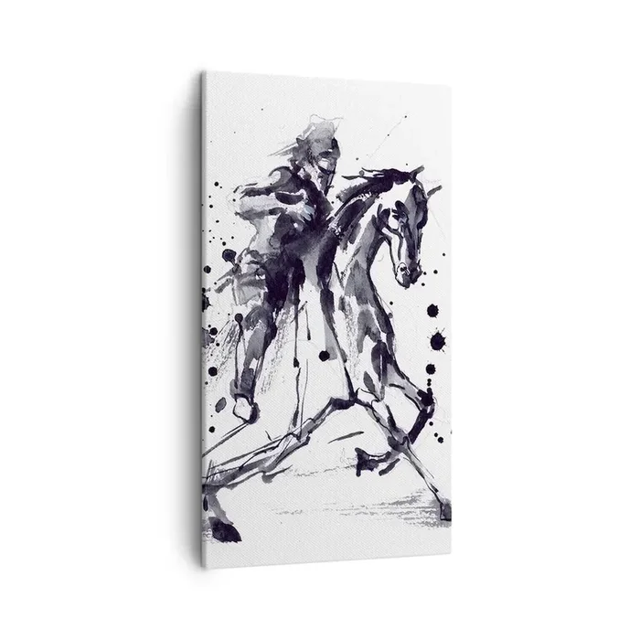 Cuadro sobre lienzo – Impresión de Imagen – Caballero negro – 45×80 cm