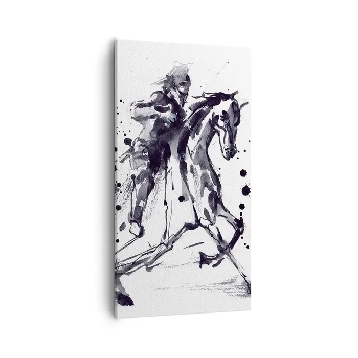 Cuadro sobre lienzo – Impresión de Imagen – Caballero negro – 55×100 cm