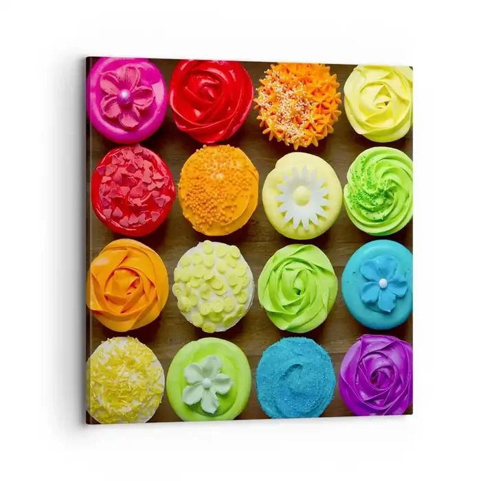Cuadro sobre lienzo – Impresión de Imagen – Cada uno diferente – todos deliciosos – 70×70 cm