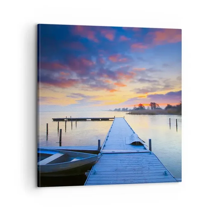 Cuadro sobre lienzo – Impresión de Imagen – Calma púrpura y dorada – 60×60 cm