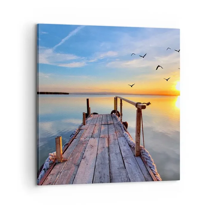 Cuadro sobre lienzo – Impresión de Imagen – Caminando hacia el sol – 60×60 cm