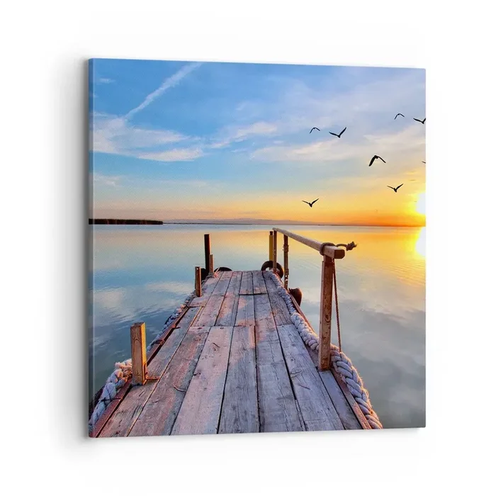 Cuadro sobre lienzo – Impresión de Imagen – Caminando hacia el sol – 70×70 cm
