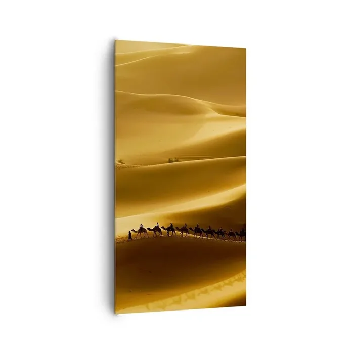 Cuadro sobre lienzo – Impresión de Imagen – Caravana sobre las olas del desierto – 65×120 cm