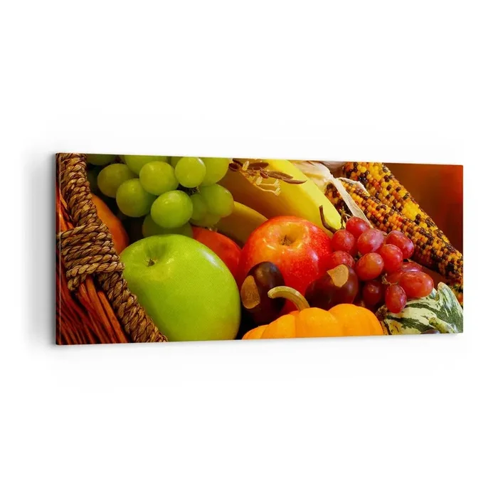 Cuadro sobre lienzo – Impresión de Imagen – Cesta de la cosecha – 100×40 cm