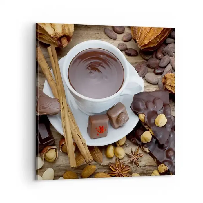 Cuadro sobre lienzo – Impresión de Imagen – Chocolate de ensueño – 60×60 cm
