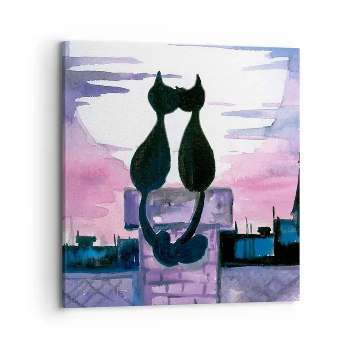 Cuadro sobre lienzo – Impresión de Imagen – Cita bajo la luna – 70×70 cm