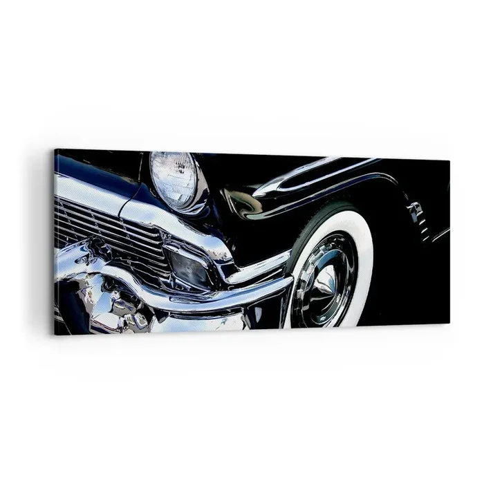 Cuadro sobre lienzo – Impresión de Imagen – Clásicos en plata, negro y blanco – 100×40 cm
