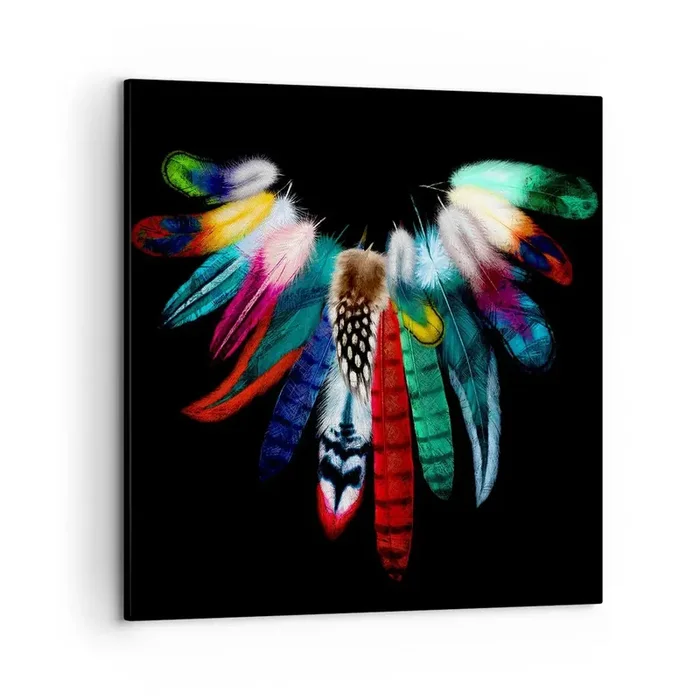 Cuadro sobre lienzo – Impresión de Imagen – Collar indio – 50×50 cm