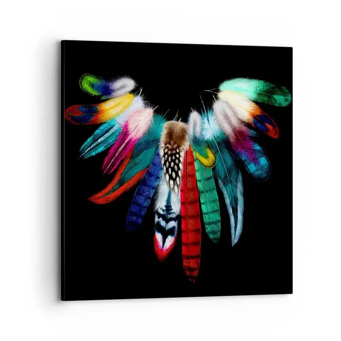 Cuadro sobre lienzo – Impresión de Imagen – Collar indio – 70×70 cm