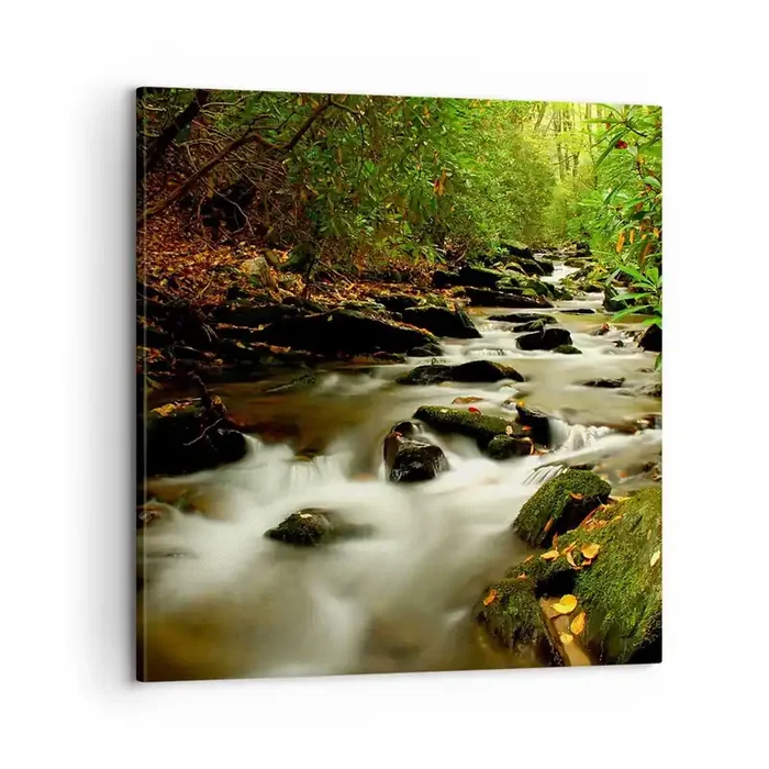 Cuadro sobre lienzo – Impresión de Imagen – Como plata líquida – 60×60 cm