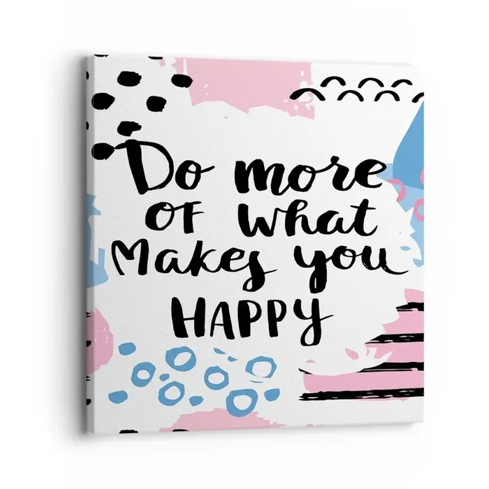 Cuadro sobre lienzo – Impresión de Imagen – Cómo ser feliz – 30×30 cm
