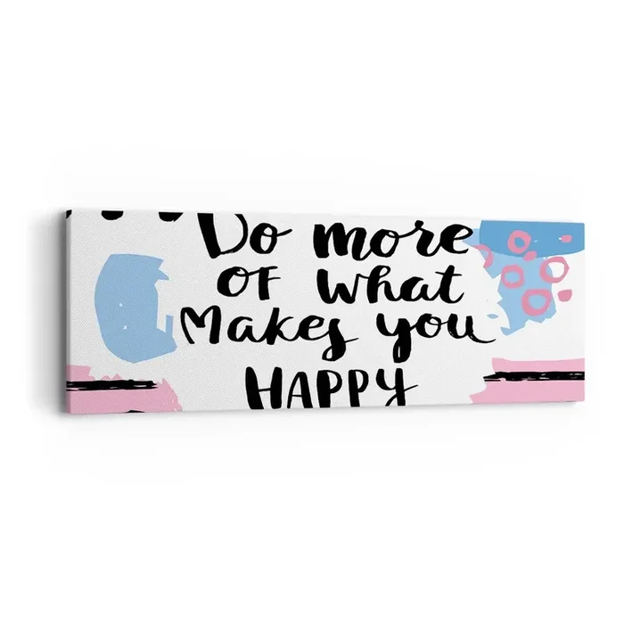 Cuadro sobre lienzo – Impresión de Imagen – Cómo ser feliz – 90×30 cm