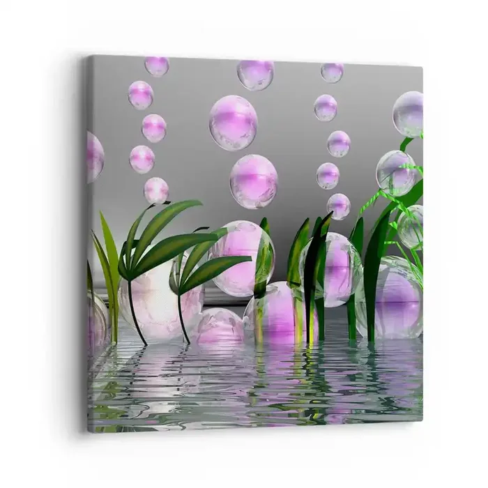Cuadro sobre lienzo – Impresión de Imagen – Composición reflexiva de ligereza y vida – 40×40 cm