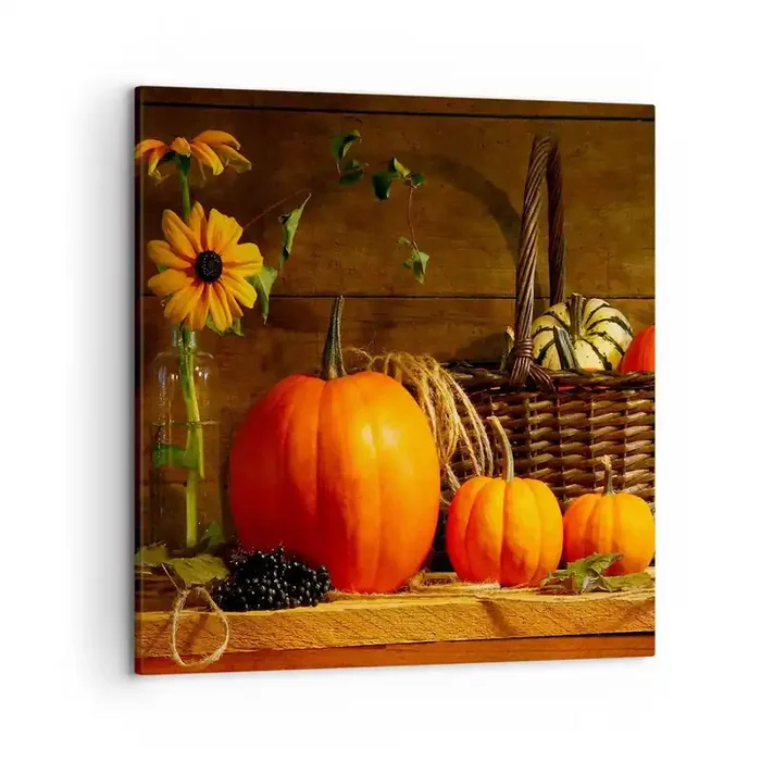 Cuadro sobre lienzo – Impresión de Imagen – Composición rústica – regalos de otoño – 50×50 cm