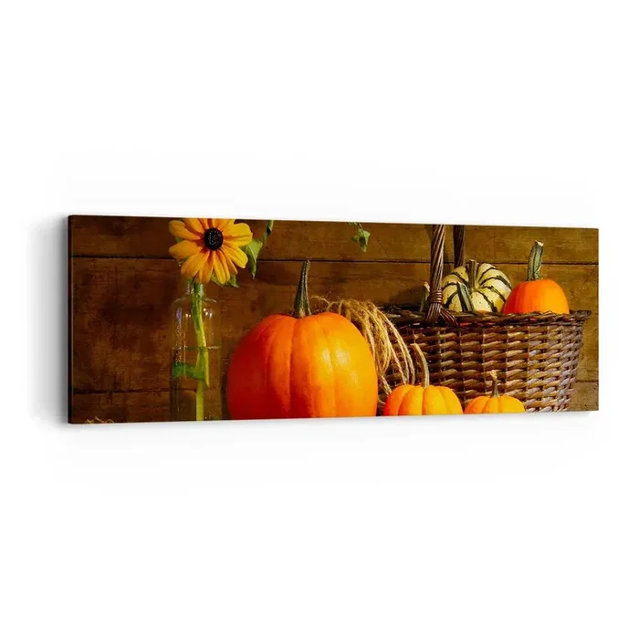 Cuadro sobre lienzo – Impresión de Imagen – Composición rústica – regalos de otoño – 90×30 cm