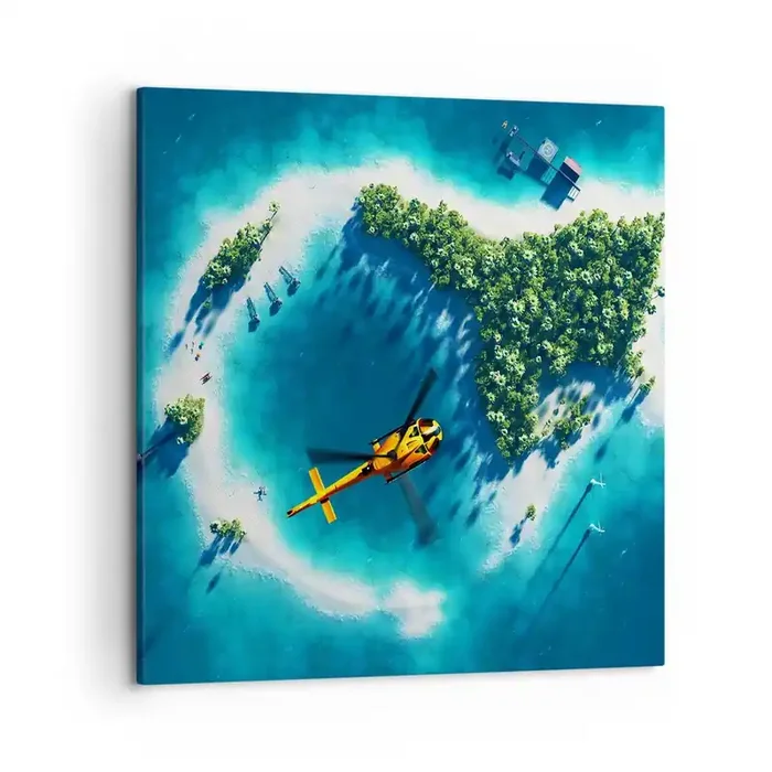 Cuadro sobre lienzo – Impresión de Imagen – Cómprate una isla – 50×50 cm