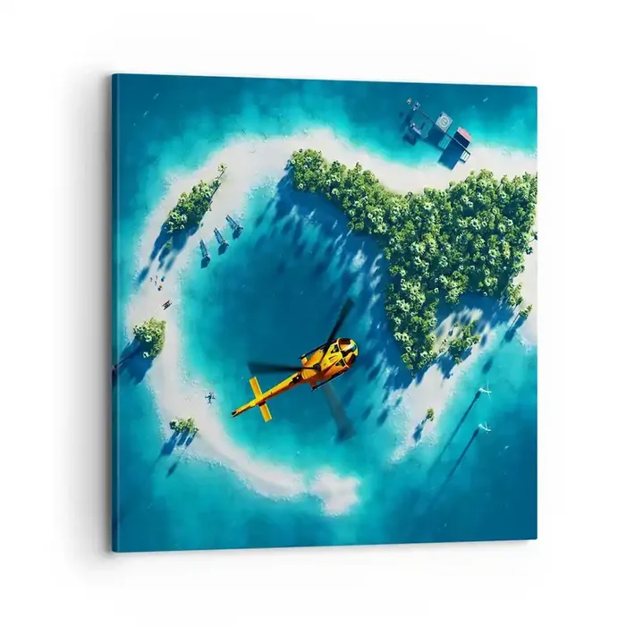 Cuadro sobre lienzo – Impresión de Imagen – Cómprate una isla – 70×70 cm