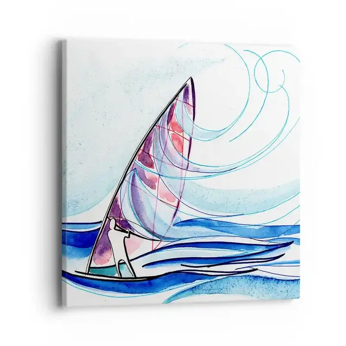Cuadro sobre lienzo – Impresión de Imagen – Con el viento al ritmo de las olas – 40×40 cm