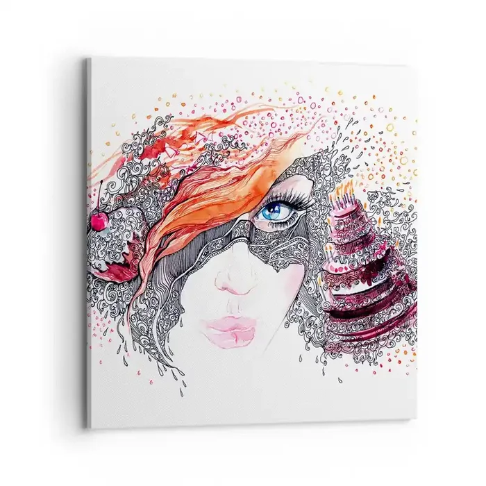 Cuadro sobre lienzo – Impresión de Imagen – Con ella cada día es una fiesta – 70×70 cm