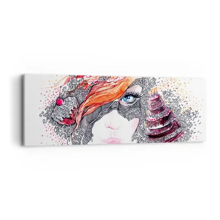 Cuadro sobre lienzo – Impresión de Imagen – Con ella cada día es una fiesta – 90×30 cm