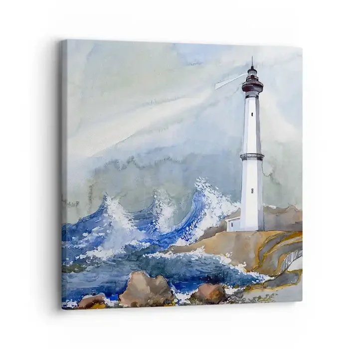 Cuadro sobre lienzo – Impresión de Imagen – Contra la oscuridad y la tormenta – 30×30 cm