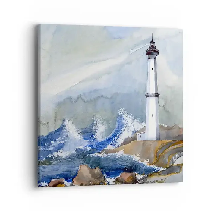 Cuadro sobre lienzo – Impresión de Imagen – Contra la oscuridad y la tormenta – 40×40 cm