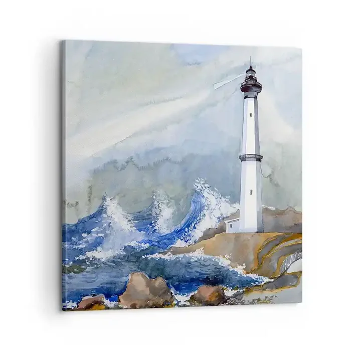 Cuadro sobre lienzo – Impresión de Imagen – Contra la oscuridad y la tormenta – 60×60 cm