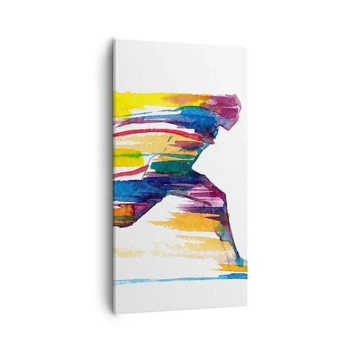 Cuadro sobre lienzo – Impresión de Imagen – Corre a través del arco iris – 55×100 cm