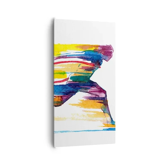 Cuadro sobre lienzo – Impresión de Imagen – Corre a través del arco iris – 65×120 cm