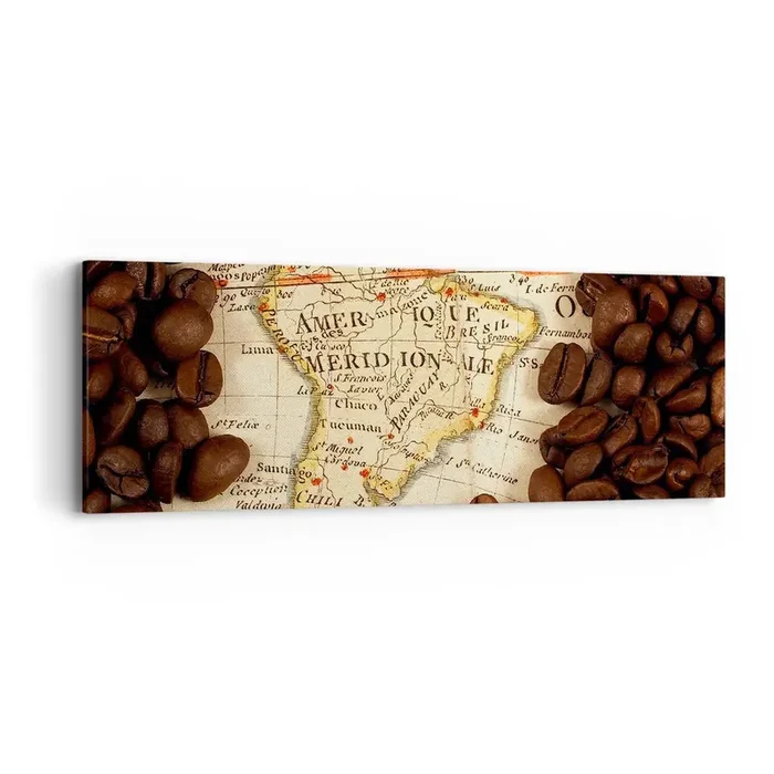 Cuadro sobre lienzo – Impresión de Imagen – ¿De dónde viene el mejor café? – 90×30 cm