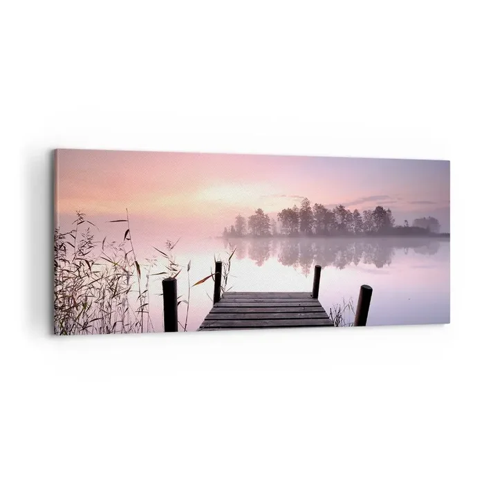 Cuadro sobre lienzo – Impresión de Imagen – De la niebla lila… – 100×40 cm