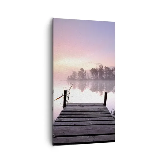Cuadro sobre lienzo – Impresión de Imagen – De la niebla lila… – 55×100 cm