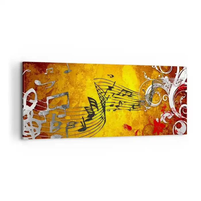 Cuadro sobre lienzo – Impresión de Imagen – Deja que la música fluya – 100×40 cm