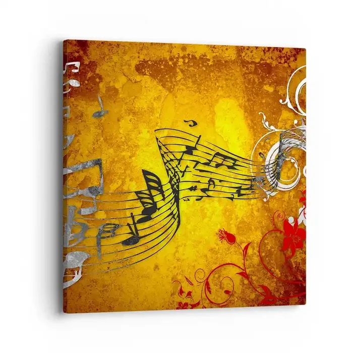 Cuadro sobre lienzo – Impresión de Imagen – Deja que la música fluya – 40×40 cm