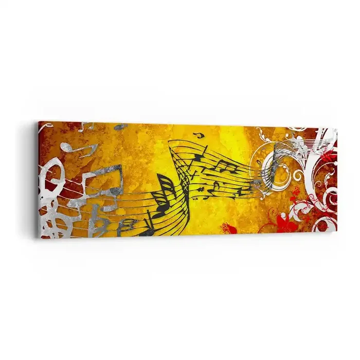 Cuadro sobre lienzo – Impresión de Imagen – Deja que la música fluya – 90×30 cm