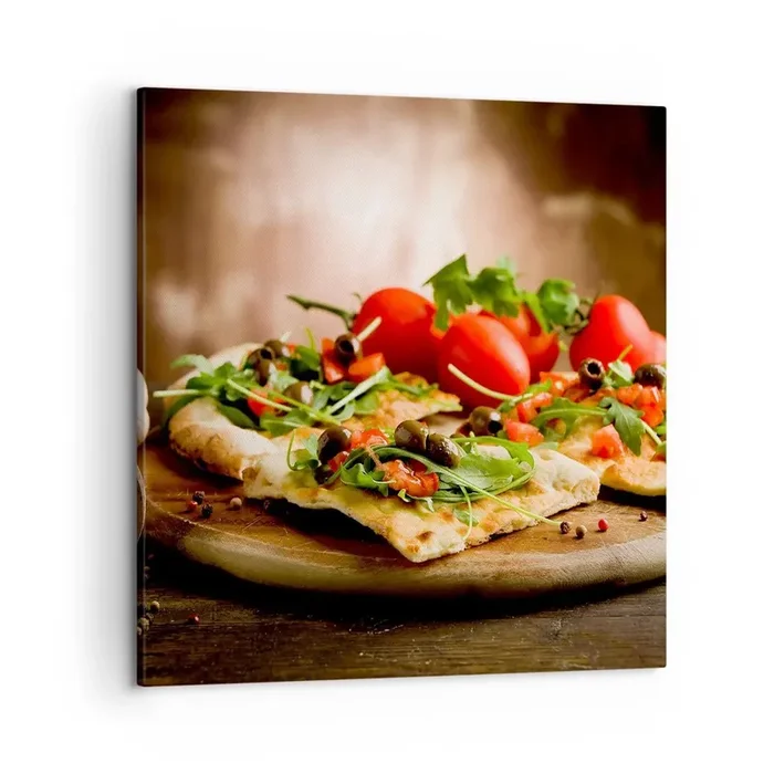 Cuadro sobre lienzo – Impresión de Imagen – Directamente del horno y del jardín – 50×50 cm