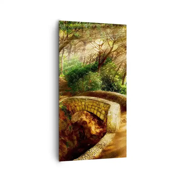 Cuadro sobre lienzo – Impresión de Imagen – Directamente desde el puente hacia el bosque de las hadas – 65×120 cm