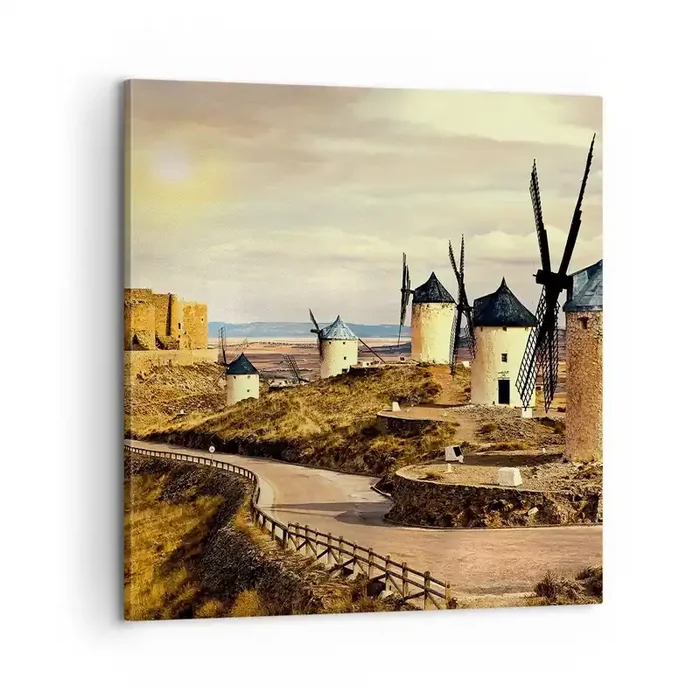 Cuadro sobre lienzo – Impresión de Imagen – Don Quijote los vio – 60×60 cm