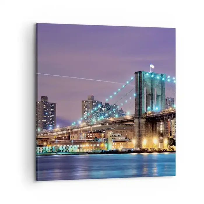Cuadro sobre lienzo – Impresión de Imagen – Durante muchos años, el puente de Brooklyn – 50×50 cm