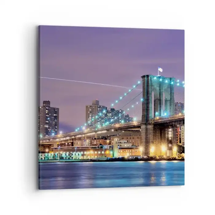 Cuadro sobre lienzo – Impresión de Imagen – Durante muchos años, el puente de Brooklyn – 70×70 cm