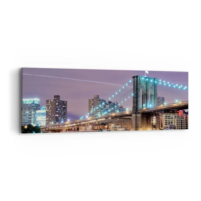 Cuadro sobre lienzo – Impresión de Imagen – Durante muchos años, el puente de Brooklyn – 90×30 cm