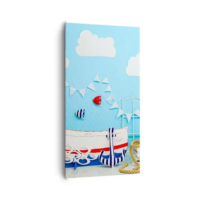 Cuadro sobre lienzo – Impresión de Imagen – El ansia de aventura de un niño – 65×120 cm